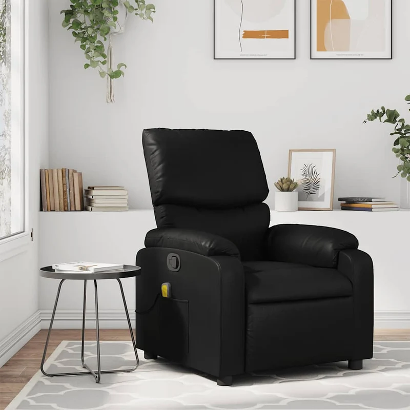 vidaXL Massagestoel van zwart kunstleer