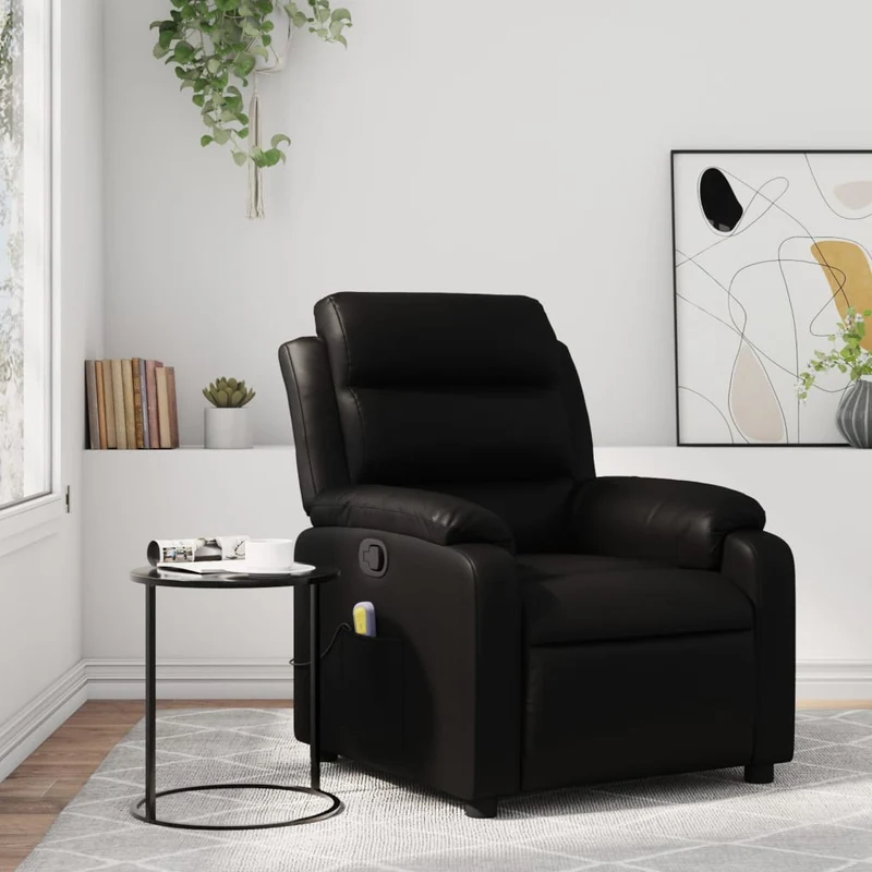 vidaXL Massagestoel van zwart kunstleer