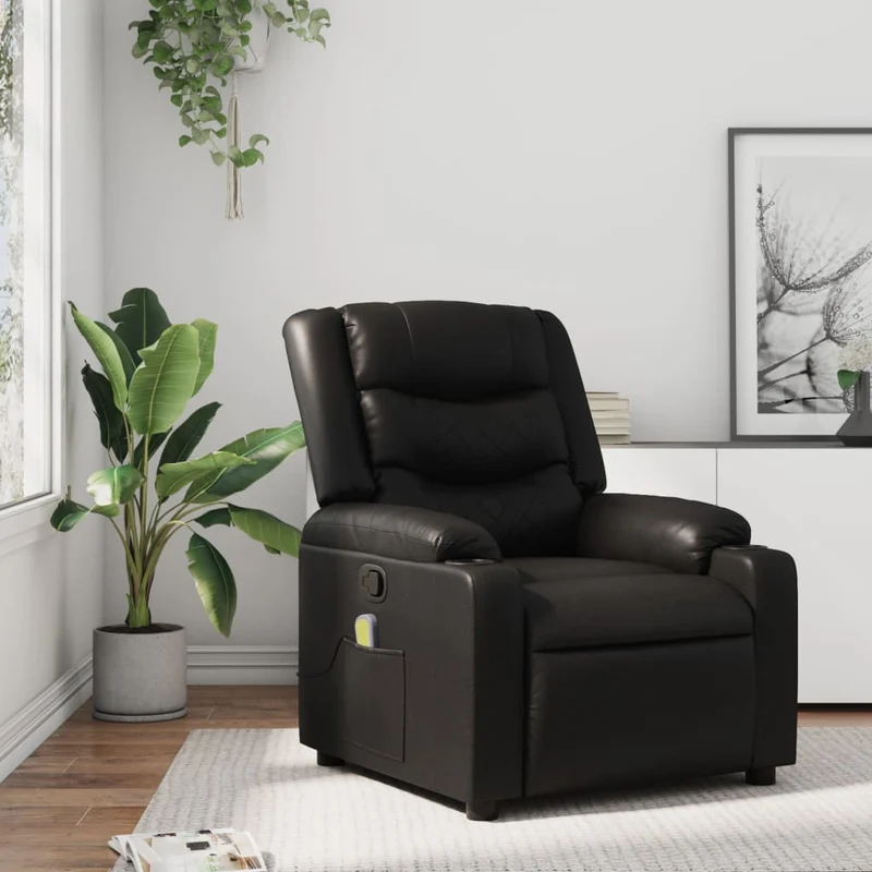 vidaXL Massagestoel van zwart kunstleer