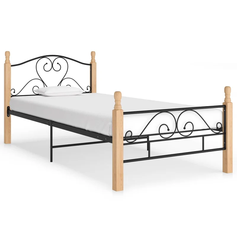 vidaXL Bedframe metaal zwart 120x200 cm