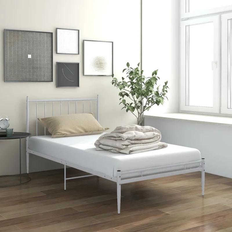 vidaXL Bedframe metaal zwart 90x200 cm