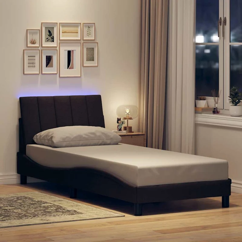 vidaXL Bedframe zonder matras "Hanko" 80x200 cm stof lichtgrijs