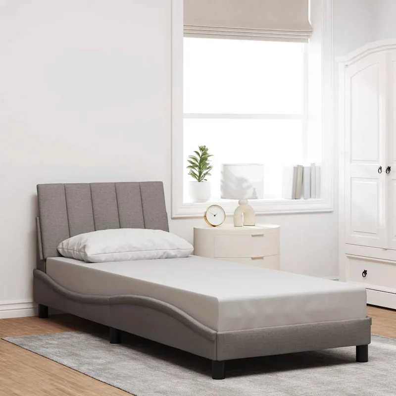 vidaXL Bedframe zonder matras "Hanko" 80x200 cm stof lichtgrijs