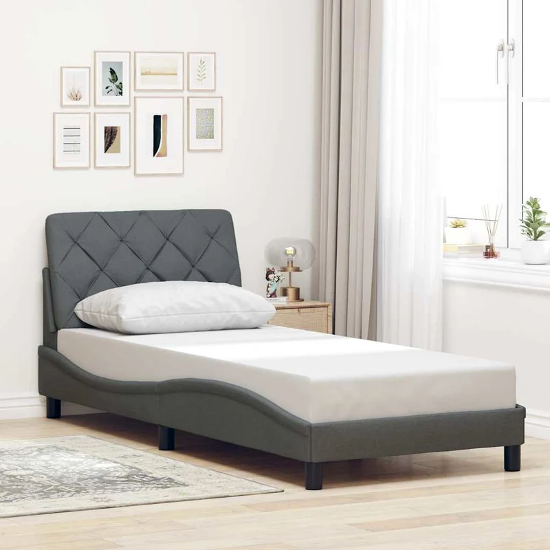 vidaXL Bedframe zonder matras 80x200 cm stof lichtgrijs