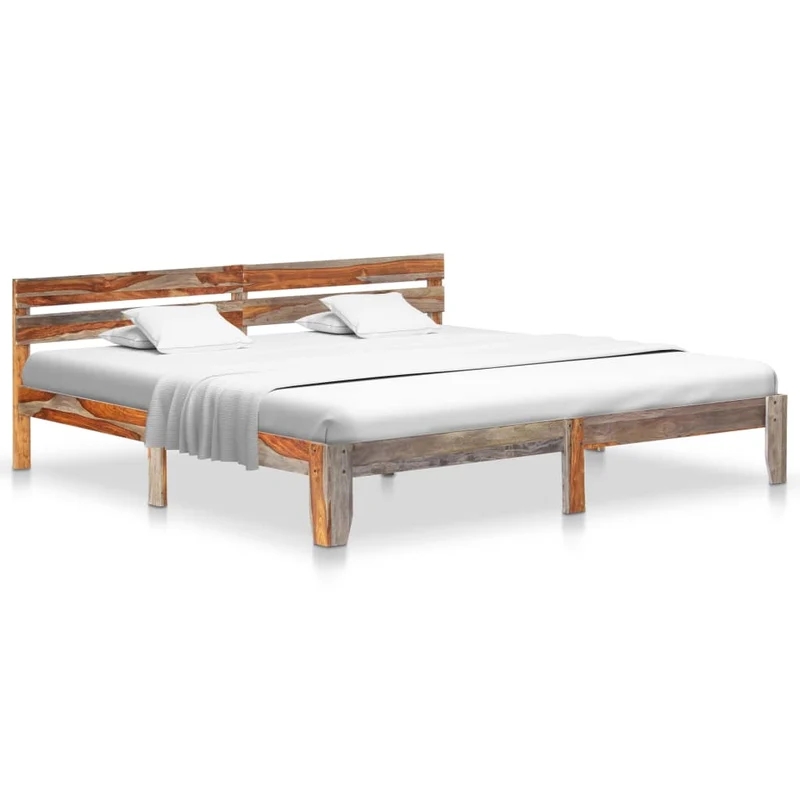 vidaXL Bedframe zonder matras massief hout 200x200 cm