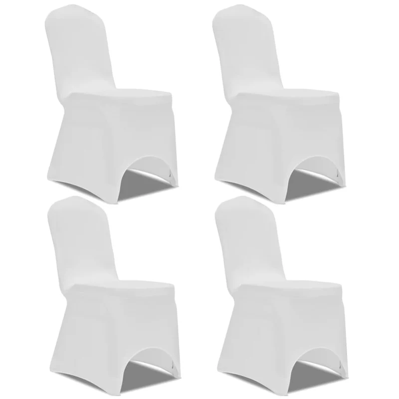 vidaXL Stoelhoes stretch 4 stuks wit