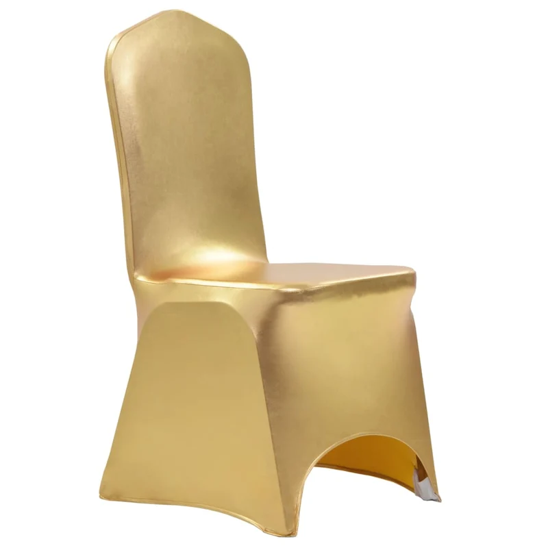 vidaXL 6 st Stoelhoezen stretch goud