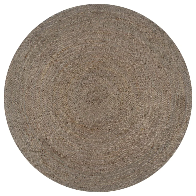 vidaXL Vloerkleed handgemaakt rond 90 cm jute grijs