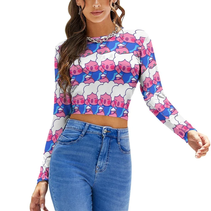 Crop Top Dos Nu Personnalisé | Manches Longues & Laçage | Tissu Soyeux Sport
