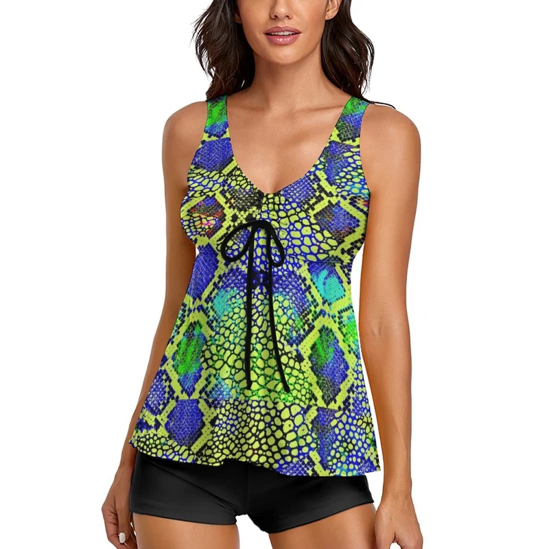 Tankini Grande Taille avec Shorty | Maillot 2 Pièces Couvrant S-6XL