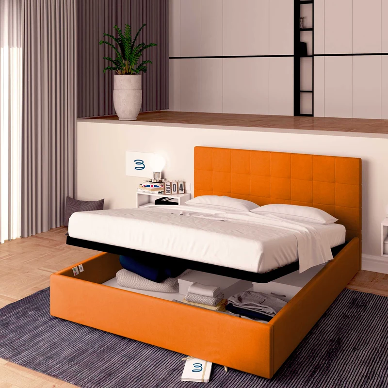 Letto contenitore singolo in ecopelle Dublino