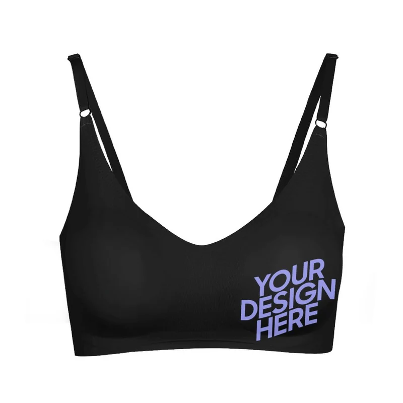 Brassière échancrée soutien-gorge push up sans coutures active micro-stretch lounge pour femme WH022 personnalisé avec motif texte photo (impression en bas à gauche)