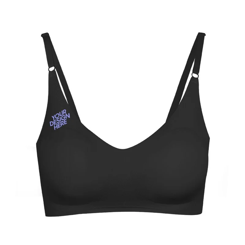 Soutien-gorge push up brassière échancrée sans coutures active micro-stretch lounge pour femme WH022 personnalisé avec motif texte photo (impression en haut à droite)