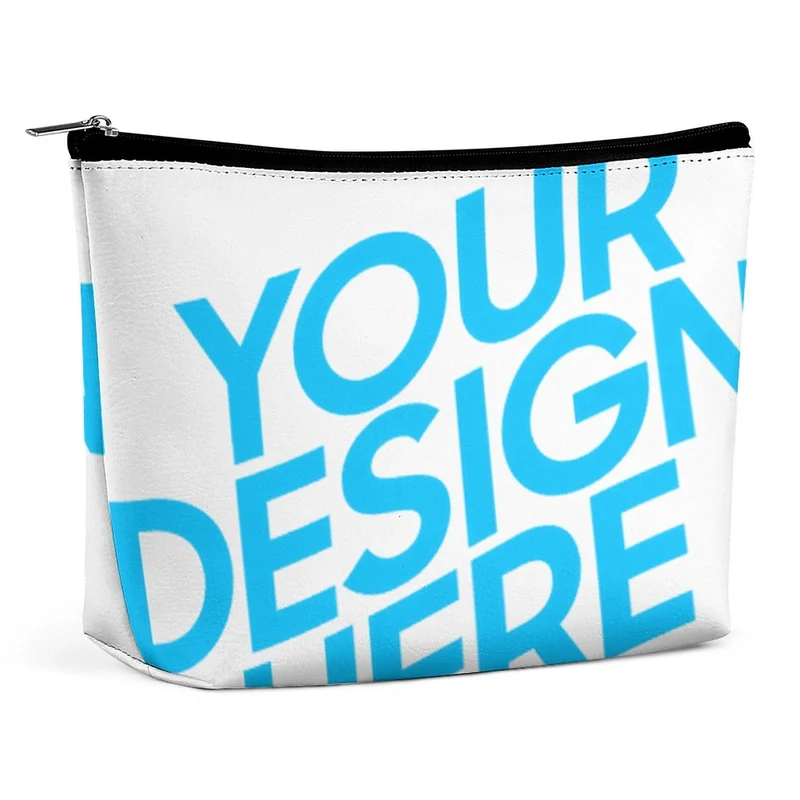 Trousse cosmétique à main / Sac cosmétique à main de cuir PU personnalisée avec photo texte motif logo